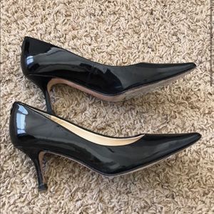 Black patent leather heels